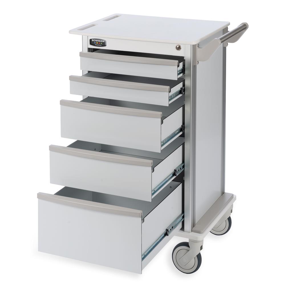 CT203-0000 : Bowman® Wheeled 5-Drawer Storage Cart with 3` Casters